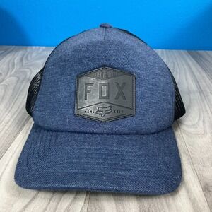 Fox Racing Hat Cap Blue‎ Black Mesh Snapback OSFA Adjustable